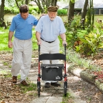 HOMCOM Aluminum Rollator Walker for Seniors and Adults with 10'' Wheels, Seat and Backrest, Folding Upright Walker with Adjustable Handle Height and Removable Storage Bag, Red
