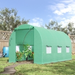 Outsunny 15x6.6x6.6ft Walk-in Dome Greenhouse Plant Seed Warm House Garden Green
