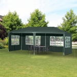 Outsunny 10' x 20' Gazebo Canopy Party Tent with 4 Removable Window Side Walls for Outdoor Event with Wind Ropes and Ground Stakes