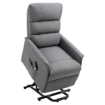 HOMCOM Power Lift Assist Recliner Chair for Elderly with Remote Control Linen Fabric Upholstery Grey