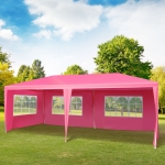 Outsunny 10’ x 20’ Wedding Party Tent Outdoor Event Camping Gazebo Canopy Pink