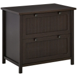HOMCOM Retro Style 2-Drawer Lateral File Cabinet Chest with Hanging Bars, Wooden Documents Storage for Letter/Legal Size, Brown