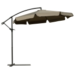 Outsunny 9' Offset Hanging Patio Umbrella, Cantilever Umbrella with Easy Tilt Adjustment, Cross Base and 8 Ribs for Backyard, Poolside, Lawn and Garden, Coffee