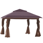 Outsunny 12' x 12' Outdoor Pop-Up Tent Canopy w/ Adjustable Legs Handy Bag Dark Brown