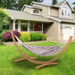 Outsunny 83"x59" Outdoor Hammock Bed Swing Chair, Patio Lounge Garden Camping Hiking Travel Hammock Only for Backyard, Purple