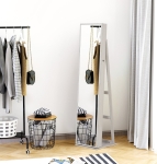HOMCOM Full-Length Mirror Jewelry Cabinet with LED Lights Makeup & Cosmetic Storage