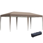 Outsunny 19' x 10' Outdoor Gazebo Pop Up Canopy Party Tent with Carrying Bag, Coffee