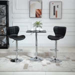 HOMCOM Set of 2 Counter Height Bar Stools Swivel Stool Height Adjustable Bar Chairs with Footrest for Kitchen Dining Home Pub, Black