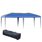 Outsunny Canopy Tent 10x20 Easy Pop Up Canopy Party Tent with 2-Tier Roof - Blue