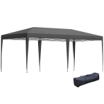 Outsunny 19' x 10' Outdoor Gazebo Pop Up Canopy Party Tent with Carrying Bag, Black