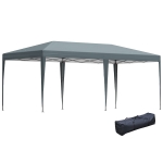 Outsunny 19' x 10' Outdoor Gazebo Pop Up Canopy Party Tent with Carrying Bag, Grey