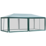 Outsunny 10' x 20' Gazebo Canopy Tent with 4 Removable Mesh Side Walls for Events & Weddings, Green