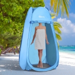 Outsunny Pop Up Camping Shower Tent Portable Dressing Changing Room Privacy Shelter Tents for Outdoor Camping Beach Toilet and Indoor Photo Shoot w/ Carrying Bag Blue