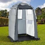Outsunny Shower Tent Changing Room Privacy Portable Camping Shelters with Windows & Floor Mat, Foldable w/ Carry Bag