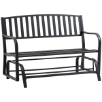 Outsunny 50" Outdoor Patio Swing Glider Bench Chair - Black