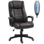 Vinsetto Massage Office Chair, High Back Executive Office Chair with 6-Point Vibration, Adjustable Height, Swivel Seat and Rocking Function, Brown