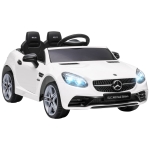 Aosom 12 V Kids Electric Ride On Car with Parent Remote Control, Two Motors, Music, Lights, and Suspension Wheels for 3-6 Years Old, White