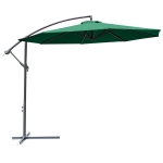 Outsunny 10' Cantilever Hanging Tilt Offset Patio Umbrella with UV & Water Fighting Material and a Sturdy Stand, Green