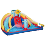 Outsunny 5-in-1 Inflatable Water Slide, Kids Castle Bounce House with Slide, Pool, Water Gun, Basket, Climbing Wall Includes Carry Bag, Repair Patches, without Air Blower