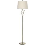 HOMCOM Traditional Floor Lamp with Leaf Design and Tapered Lampshade, Standing Lamp, Antique Bronze