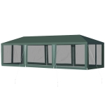 Outsunny 10' x 30' Gazebo Canopy Cover with Removable Mesh Side Walls - Green