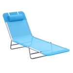 Outsunny Lightweight Outdoor Patio Folding Chaise Lounge Chair - Blue