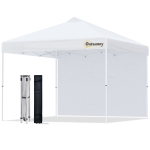 Outsunny 10'x10' Pop Up Gazebo Tent Outside Canopy w/ Roller Bag for Patio, White