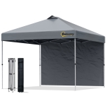 Outsunny 10'x10' Pop Up Gazebo Tent Outside Canopy w/ Roller Bag for Patio Grey