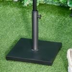 Outsunny 29 lbs Market Umbrella Base Holder 16" Heavy Duty Square Parasol Stand for Patio, Outdoor, Backyard, Black