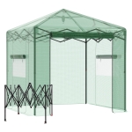 Outsunny 8' x 6' x 8' Portable Pop-up Walk-in Greenhouse with Roll-up Door & 2 Windows for Growing Flowers, Herbs, Vegetables