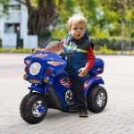Aosom Kids Motorcycle Ride-on Electric Motorcycle for Kids with Music & Horn Buttons, Stable 3-Wheel Design, & Rear Storage Space, Blue