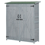 Outsunny Storage Shed Outdoor Tool Storage Cabinet for Garden Backyard with Lockable Doors & Shelves - Grey