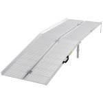 HOMCOM Textured Aluminum Folding Wheelchair Ramp, Portable Threshold Ramp 8', for Scooter Steps Home Stairs Doorways