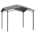 Outsunny 10' x 10' Soft Top Patio Gazebo Outdoor Canopy with Unique Geometric Design, Steel Frame, & Weather Roof Grey