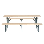 Outsunny 7' Wooden Outdoor Folding Patio Camping Picnic Table Set with Bench