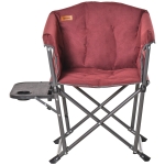 Outsunny Heavy Duty Camping Folding Director Chair Oversize Padded Seat w/ Side Table Compact and Sturdy for Outdoor, Beach, Picnic, Hiking, Travel, Wine Red