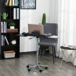 HOMCOM Laptop Computer Desk Expandable Home Office Table Workstation with Wheels