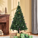 HOMCOM 4.9ft Green Christmas Tree Artificial Xmas Holidays Party with Decoration Ornament