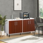 HOMCOM Modern Buffet Sideboard Kitchen Dining Storage Bar Cabinet with Adjustable Shelves Brown