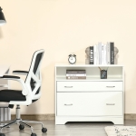 Vinsetto Lateral File Cabinet with Shelf, Drawer for Letter Sized, Filing Folder Storage Organizer, White