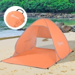 Outsunny Pop Up Beach Tent Portable Sun Shelter UV Protection Outdoor Patio with Carry Case & Stakes, Orange