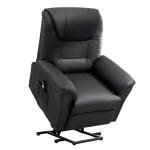 HOMCOM Electric Power Lift Chair, PU Leather Recliner Chair for Elderly with Remote Control and Side Pockets, Brown