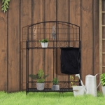 Outsunny Outdoor Metal Potting Bench Foldable Garden Planting Table with Build-in Bag, Hook