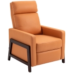 HOMCOM Manual Recliner Chair, Reclining Sofa Armchair with Footrest, Orange