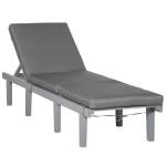 Outsunny Chaise Lounge Chair for Outdoor, Patio Recliner with 4-Position Adjustable Backrest and Cushion for Deck, Beach, Lawn and Sunbathing, Grey