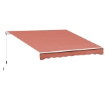 Outsunny 13' X 8' Manual Retractable Sun Shade Patio Awning - Coffee Brown