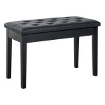HOMCOM Traditional Country Birchwood Faux Leather Padded 2 Person Piano Bench, Black