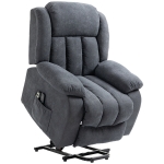 HOMCOM Power Lift Chair with Massage, Linen Fabric Upholstered Recliner Sofa Chair with Remote Control, Side Pockets, Grey