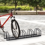 HOMCOM Bike Stand Parking Rack Floor or Wall Mount Bicycle Cycle Storage Locking Stand 5 Racks, Black
