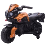 AOSOM Kids Electric Pedal Motorcycle Ride-On Toy, Battery Powered, 6V with Horn & Headlights, Training Wheels & Realistic Sounds - Orange